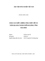 Luận văn thạc sĩ nâng cao chất lượng công chức cấp xã trên địa bàn thành phố hòa bình, tỉnh hòa bình 