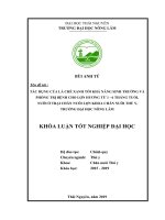 Khoá luận tốt nghiệp Đại học: Tác dụng của lá chè xanh tới khả năng sinh trưởng và phòng, trị bệnh cho lợn hương từ 1 - 6 tháng tuổi, nuôi tại trại lợn khoa Chăn nuôi Thú y,