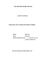 Luận văn thạc sĩ năng suất, chất lượng sản phẩm gà hmông 