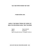 Luận văn thạc sĩ quản lý nợ đọng trong xây dựng cơ bản ở huyện đông hưng, tỉnh thái bình 