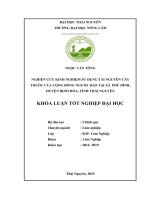 Khoá luận tốt nghiệp Đại học: Nghiên cứu kinh nghiệm sử dụng tài nguyên cây thuốc của cộng đồng người Dao tại xã Phú Đình, huyện Định Hóa, tỉnh Thái Nguyên