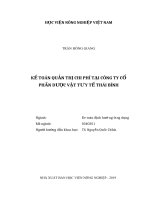Luận văn thạc sĩ kế toán quản trị chi phí tại công ty cổ phần dược vật tư y tế thái bình 