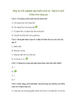 Ngân hàng câu hỏi tập huấn Lịch sử  Địa lí lớp 6 sách Chân trời sáng tạo