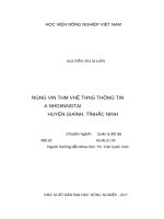 Luận văn thạc sĩ ứng dụng viễn thám và hệ thống thông tin địa lý đánh giá biến động đất đai huyện gia bình, tỉnh bắc ninh 