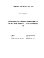 Luận văn thạc sĩ quản lý thuế thu nhập doanh nghiệp tại chi cục thuế huyện gia lâm, thành phố hà nội 