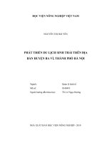 Luận văn thạc sĩ phát triển du lịch sinh thái trên địa bàn huyện bà vì, thành phố hà nội 
