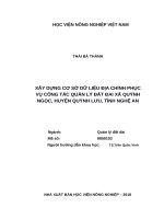 Luận văn thạc sĩ xây dựng cơ sở dữ liệu địa chính phục vụ công tác quản lý đất đai xã quỳnh ngọc, huyện quỳnh lưu, tỉnh nghệ an 