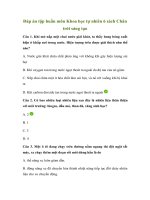 Ngân hàng câu hỏi tập huấn Khoa học tự nhiên lớp 6 sách Chân trời sáng tạo