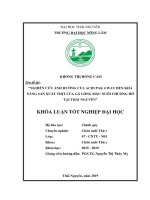 Khoá luận tốt nghiệp Đại học: Nghiên cứu ảnh hưởng của Acid pak 4 way đến khả năng sản xuất thịt của gà lông màu nuôi chuồng hở tại Thái Nguyên