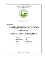 Khoá luận tốt nghiệp Đại học: Áp dụng quy trình chăm sóc, nuôi dưỡng, phòng và trị bệnh cho đàn lợn thịt nuôi tại trang trại Nguyễn Văn Khanh, huyện Thanh Hà, tỉnh Hải Dương