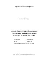 Luận văn thạc sĩ đánh giá tình hình thực hiện quy hoạch xây dựng nông thôn mới trên địa bàn huyện gia lâm, thành phố hà nội 