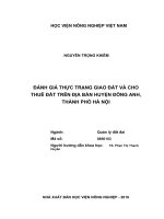 Luận văn thạc sĩ đánh giá thực trạng giao đất và cho thuê đất trên địa bàn huyện đông anh, thành phố hà nội 