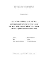 Luận văn thạc sĩ giải pháp marketing nhằm thu hút khách hàng có vốn đầu tư nước ngoài tại ngân hàng thương mại cổ phần ngoại thương việt nam chi nhánh bắc ninh 
