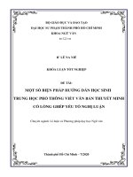 Luận văn tốt nghiệp một số biện pháp hướng dẫn học sinh trung học phổ thông viết văn bản thuyết minh có lồng ghép yếu tố 