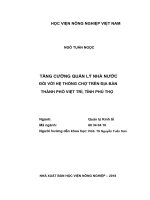 Luận văn thạc sĩ tăng cường quản lý nhà nước đối với hệ thống chợ trên địa bàn thành phố việt trì, tỉnh phú thọ 