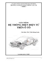Giáo trình Hệ thống điện điện tử trên ô tô: Phần 1 - CĐ Giao thông Vận tải