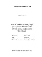Luận văn thạc sĩ đánh giá thực trạng và thực hiện quy hoạch xây dựng nông thôn mới trên địa bàn huyện văn lâm, tỉnh hưng yên 