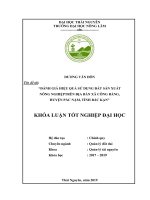 Khoá luận Tốt nghiệp Đại học: Đánh giá hiệu quả sử dụng đất sản xuất nông nghiệp trên địa bàn xã Công Bằng - Pác Nặm - tỉnh Bắc Kạn