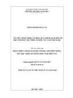 HOÀN THIỆN CHÍNH SÁCH ĐỐI VỚI HỌC SINH PHỔ THÔNG DÂN TỘC THIỂU SỐ TRONG BỐI CẢNH HIỆN NAY TÓM TẮT LUẬN ÁN TIẾN SĨ QUẢN LÝ GIÁO DỤC