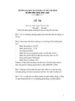 Đề thi học kì 2 môn Bơm, quạt, máy nén khí năm 2011-2012 có đáp án - Trường Đại học Bách Khoa TP. HCM