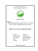 Khoá luận Tốt nghiệp Đại học: Tìm hiểu hệ thống dây chuyền sản xuất tự động công ty thực phẩm Bình Vinh, Đài Loan