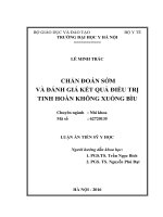 CHẨN ĐOÁN SỚM VÀ ĐÁNH GIÁ KẾT QUẢ ĐIỀU TRỊ TINH HOÀN KHÔNG XUỐNG BÌU.LUẬN ÁN TIẾN SỸ Y HỌC