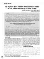 Thực trạng các yếu tố ảnh hưởng chung tới công tác giáo dục thể chất cho học sinh trung học cơ sở tỉnh Bắc Ninh