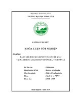 Khoá luận Tốt nghiệp Đại học: Đánh giá hiệu quả kinh tế sản xuất xoài tại xã Chiềng Lao, huyện Mường La, tỉnh Sơn La