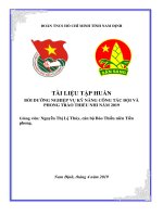 TÀI LIỆU TẬP HUẤN BỒI DƯỠNG NGHIỆP VỤ KỸ NĂNG CÔNG TÁC ĐỘI VÀ PHONG TRÀO THIẾU NHI NĂM 2019
