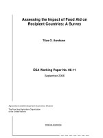 Assessing the Impact of Food Aid on Recipient Countries A Survey