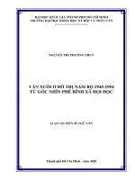 Văn xuôi ở đô thị nam bộ 1945 1954 từ góc nhìn phê bình xã hội học  