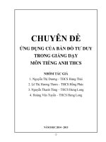 CHUYÊN ĐỀ ỨNG DỤNG CỦA BẢN ĐỒ TƯ DUY TRONG GIẢNG DẠY MÔN TIẾNG ANH THCS