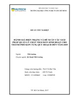 Đánh giá hiện trạng và đề xuất các giải pháp quản lý chất thải rắn sinh hoạt cho thành phố kon tum quy hoạch đến năm 2035 