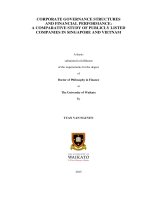 Corporate governance structures and financial performance  a comparative study of publicly listed companies in singapore and vietnam 