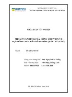 Phạm vi áp dụng của công ước viên về hợp đồng mua bán hàng hóa quốc tế CISG 