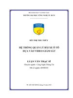 Hệ thống quản lý bãi xe ô tô dựa vào video giám sát 