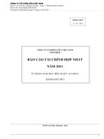 CÔNG TY CỔ PHẦN SỮA VIỆT NAM VINAMILK BÁO CÁO TÀI CHÍNH HỢP NHẤT NĂM 2011 TỪ NGÀY 01/01/2011 ĐẾN NGÀY 31/12/2011