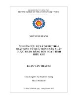 Nghiên cứu xử lý nước thải phát sinh từ quá trình sản xuất đông dược bằng bùn hoạt tính hiếu khí 