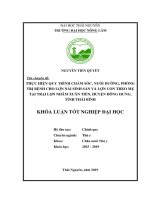 Khoá Luận tốt nghiệp Đại học: Thực hiện quy trình chăm sóc, nuôi dưỡng, phòng trị bệnh trên đàn lợn nái sinh sản và lợn con theo mẹ tại trại lợn Nhâm Xuân Tiến, huyện Đông Hưng, tỉnh Thái Bình