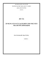 Đề tài  áp dụng sản suất sạch hơn cho nhà máy mía đường bình định 