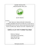 Khoá Luận tốt nghiệp đại học: Thực hiện quy trình chăm sóc nuôi dưỡng và phòng trị bệnh cho lợn nái nuôi con và heo con từ sơ sinh đến 8 tuần tuổi tại Trang trại sinh thái Thanh Xu...