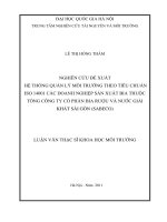 HỆ THỐNG QUẢN LÝ MÔI TRƢỜNG THEO TIÊU CHUẨN ISO 14001 CÁC DOANH NGHIỆP SẢN XUẤT BIA THUỘC TỔNG CÔNG TY CỔ PHẦN (SABECO) LUẬN VĂN THẠC SĨ