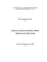 Bảo lưu quyền sở hữu theo pháp luật việt nam (luận văn thạc sỹ luật) 