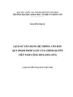 Lịch sử xây dựng hệ thống văn bản quy phạm pháp luật của chính quyền việt nam cộng hòa  (luận văn thạc sỹ luật) 