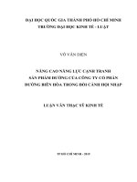 Nâng cao năng lực cạnh tranh sản phẩm đường của công ty cổ phần đường biên hòa trong bối cảnh hội nhập (luận văn thạc sỹ luật) 