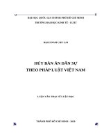Hủy bản án dân sự theo pháp luật việt nam (luận văn thạc sỹ luật) 