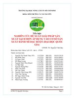 Tiểu luận  nghiên cứu đề xuất giải pháp sản xuất sạch hơn áp dụng vào cơ sở sản xuất bánh mì đặc ruột 