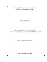Chính sách quản lý và phát triển nhà ở xã hội trên địa bàn thành phố hồ chí minh (luận văn thạc sỹ luật) 