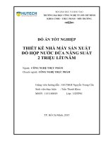 Thiết kế nhà máy sản xuất đồ hộp nước dứa năng suất 2 triệu lítnăm 