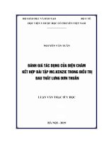 Luận văn Thạc sĩ Y học: Đánh giá tác dụng của điện châm kết hợp bài tập Mc.Kenzie trong điều trị đau thắt lưng đơn thuần
